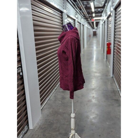 Croft & Barrow Burgundy Women's Knit Sweater  Medium 100% Cotton - Picture 3 of 6
